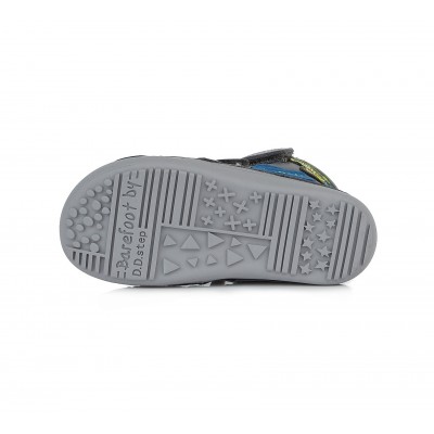 D.D. step chlapčenská detská celokožená zimná obuv Barefoot W063-968 Grey